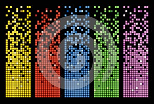 Pixel disintegration color backgrounds. Decay effect. Dispersed dotted pattern. Concept of disintegration, pixel mosaic