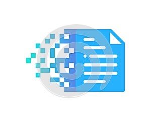 Pixel Document Icon Logo Design Element