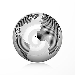 Pixel earth globe icon