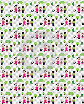 Pixel family pattern