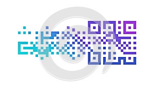 Pixel Flow QR Code Abstract Data Stream, vector design Generative AI