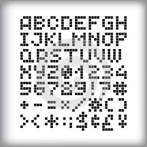 Pixel font in 4x5 pixel grid