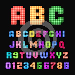 Pixel font.