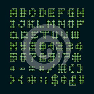 Pixel font in 4x5 pixel grid photo