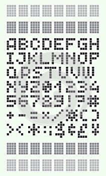 Pixel font in 4x5 pixel grid photo