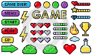 Pixel game elements