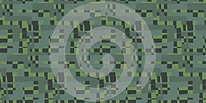 Pixel glitch camouflage seamless pattern in olive green color for background, fabric, textile, wrap, surface, web and print design