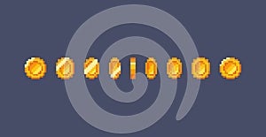 Pixel gold coin animation.