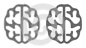 Pixel Halftone Brain Icon