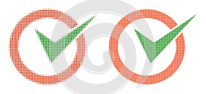 Pixel Halftone Checkbox Circle Icon