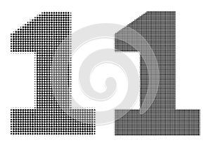 Pixel Halftone Digit One Icon