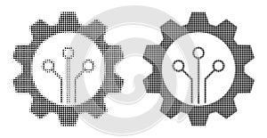 Pixel Halftone Gear Sensor Icon