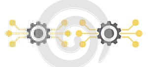 Pixel Halftone Hitech Gear Icon