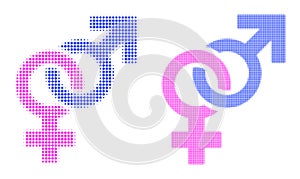 Pixel Halftone Straight Sex Symbol Icon