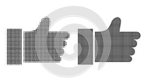 Pixel Halftone Thumb Up Icon