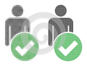 Pixel Halftone Valid Man Figure Icon