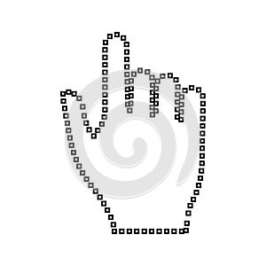 Pixel hand it is black icon .