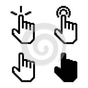 Pixel hand pointer mouse cursor icon