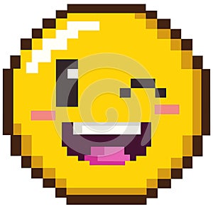 pixel happy emoticon