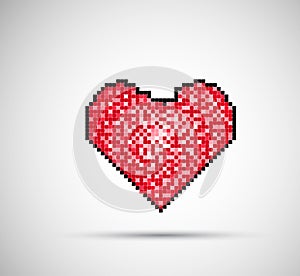 Pixel Heart on digital screen