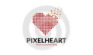 Pixel Heart Logo Template