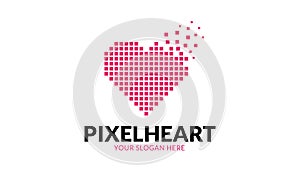 Pixel Heart Logo Template