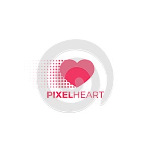Pixel heart logo.