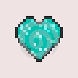 Pixel Heart Pixel Art, vector template