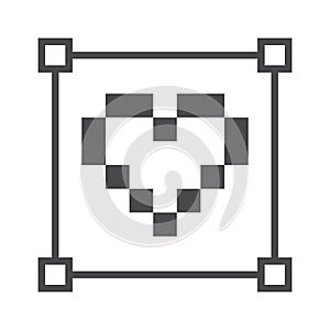 Pixel heart web browser window