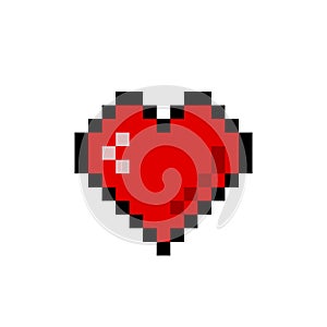 Pixel heart on white. Vewctor