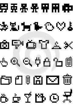 Pixel icon set