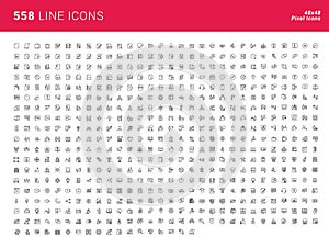 Huge thin line icons set