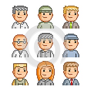 Pixel icons of people