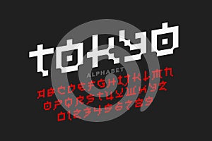 Pixel Japanese style Latin font photo