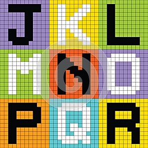 Pixel Letters Set 2: JKL MNO PQR