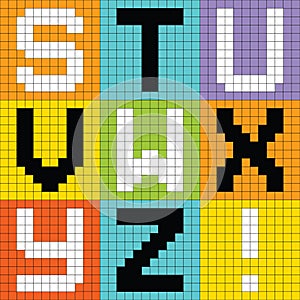 Pixel Letters Set 3: STU VW XYZ