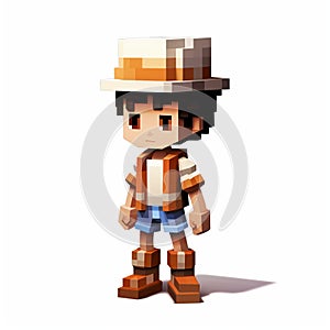 Pixel Man: Akihiko Yoshida-inspired Scoutcore 3d Terracotta Character