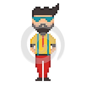 Pixel man illustration