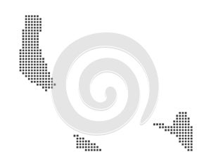 Pixel map of Comoros. Vector dotted map of Comoros isolated on white background. Abstract computer graphic of Comoros map.