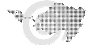 Pixel map of Sint Maarten. Vector dotted map of Sint Maarten isolated on white background. Abstract computer graphic of Sint Maart