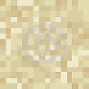 Pixel minecraft style land block background. Concept of game pixelated seamless square beige material background. Vector