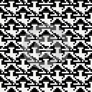 Pixel monochrome beautiful pattern