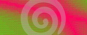 Pixel pattern background with bitmap game texture. Dotted dither vector red and green gradient bg. Abstract geometric photo