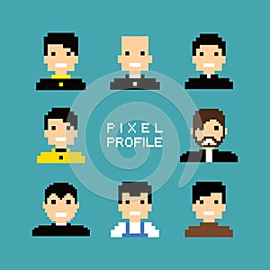 Pixel people avatar set