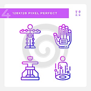 Pixel perfect gradient simple icons set