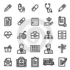 [Pixel Perfect] Hospital Icon Set.
