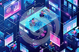 Isometric Digital Workplace Network