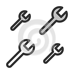 Pixel-perfect linear  icon of a big  spanner photo
