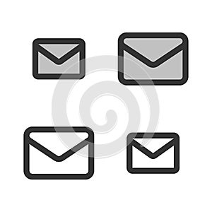 Pixel-perfect linear  icon of closed envelope