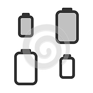 Pixel-perfect  linear  icon of electric battery full discharge